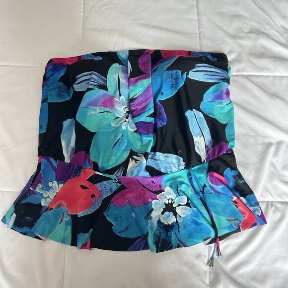 Maxine of Hollywood Swimsuit Bathing Suit Tankini Top Built In Bra Womens - Picture 1 of 7